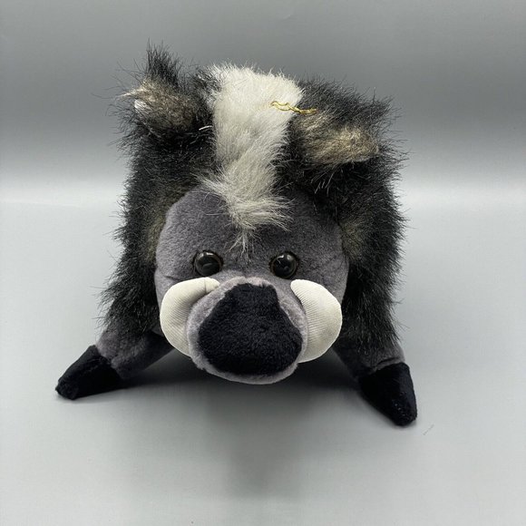 Yes Club Warthog Plush 12" Stuffed Animal Toy Black Gray Vintage - Picture 2 of 9
